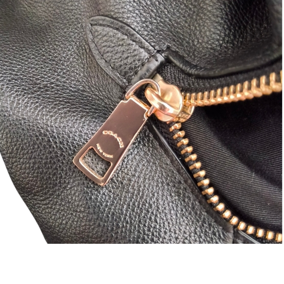 Coach Phoebe Black Pebbled Leather 3 Compartment Shoulder Bag F35723 - Picture 16 of 16